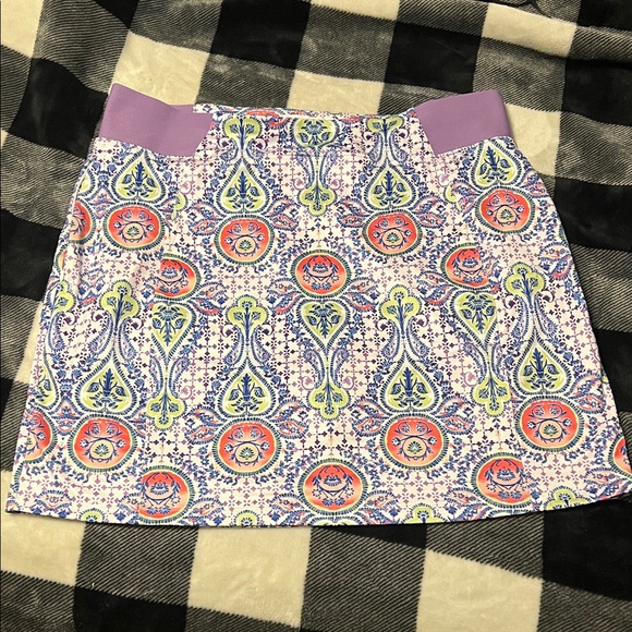 Lady Hagen Dresses & Skirts - Lady Hagen Golf Vibrant Patterned Mini Skirt / Skort with Purple Accents size XL